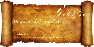 Oroszi Árpád névjegykártya