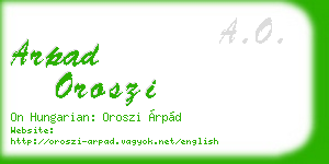 arpad oroszi business card